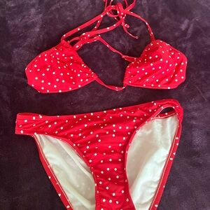 Red Polka Dot Bikini Set